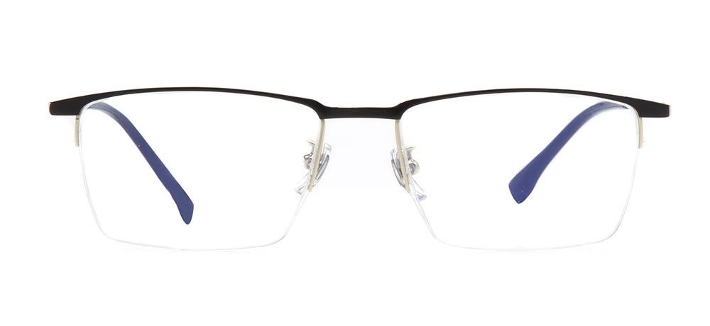 ROCOCO ROC 8572-C3 Optik Genç Erkek Köşeli Yarım Çerçeveli Metal - 1