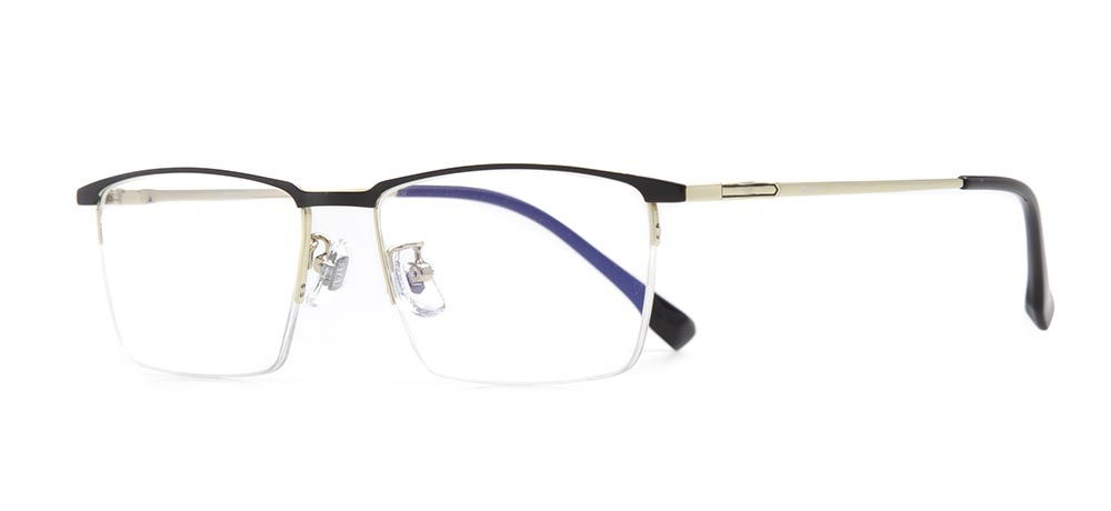 ROCOCO ROC 8572-C3 Optik Genç Erkek Köşeli Yarım Çerçeveli Metal - 2