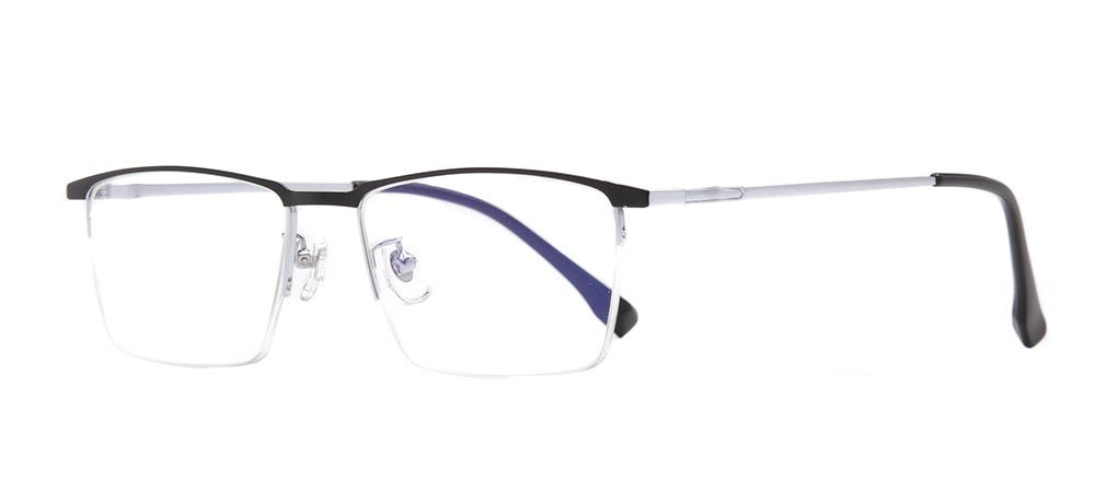 ROCOCO ROC 8572-C4 Optik Genç Erkek Köşeli Yarım Çerçeveli Metal - 2