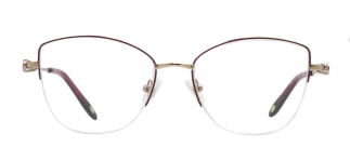 ROCOCO ROC 8654-C.01 Optik Genç,Yetişkin Kadın Çekik Yarım Çerçeveli Titanyum 