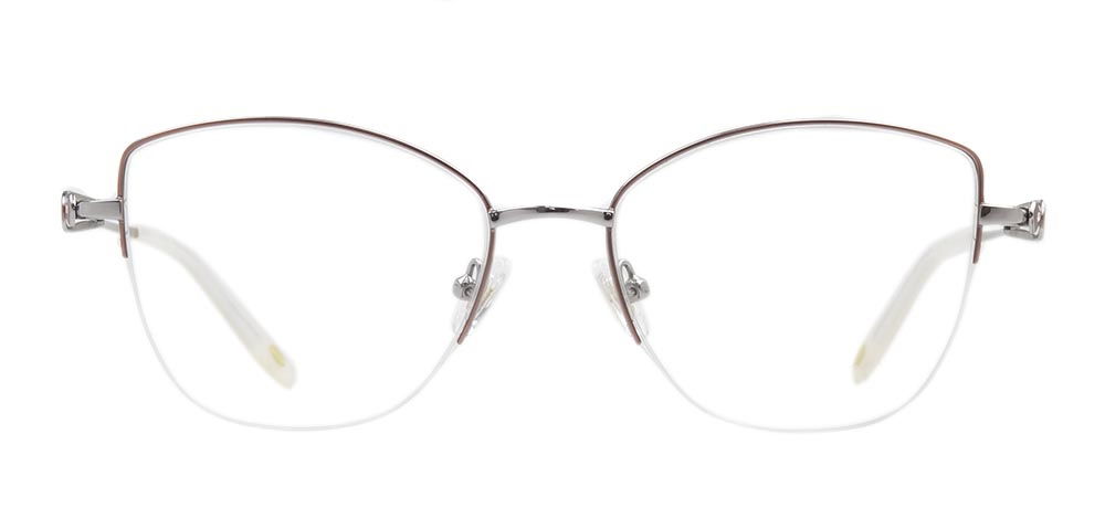 ROCOCO ROC 8654-C.02 Optik Genç,Yetişkin Kadın Çekik Yarım Çerçeveli Titanyum - 1