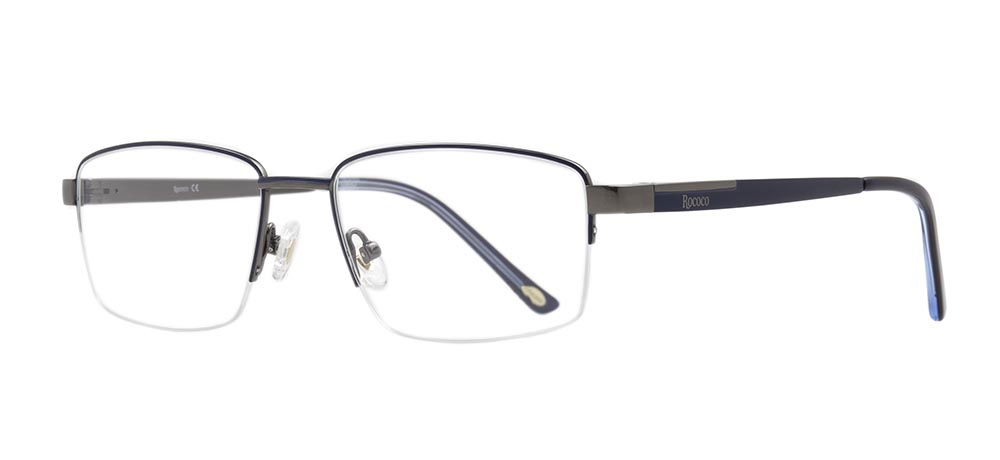 ROCOCO ROC 8656-C.02 Optik Genç,Yetişkin Erkek Köşeli Yarım Çerçeveli Titanyum - 2