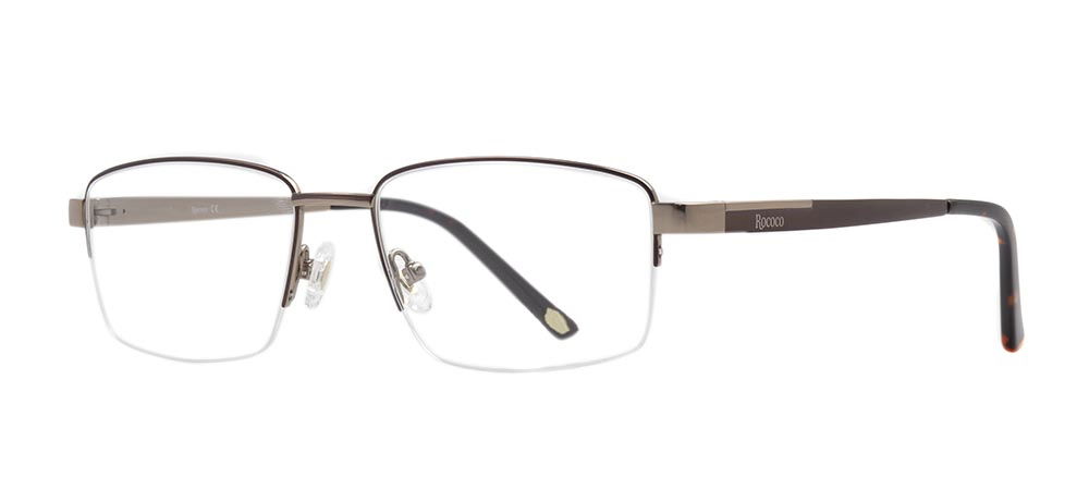 ROCOCO ROC 8656-C.03 Optik Genç,Yetişkin Erkek Köşeli Yarım Çerçeveli Titanyum - 2