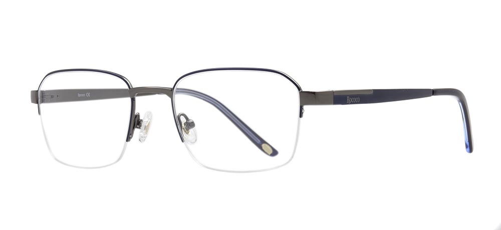ROCOCO ROC 8657-C.02 Optik Genç,Yetişkin Erkek Köşeli Yarım Çerçeveli Titanyum - 2