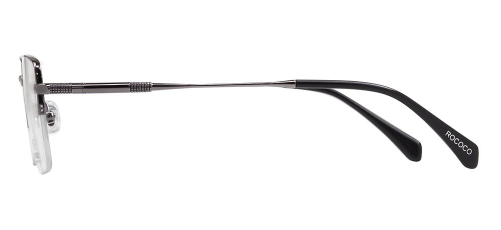 ROCOCO ROC 8661-C.02 Optik Genç,Yetişkin Erkek Köşeli Yarım Çerçeveli Titanyum - 3