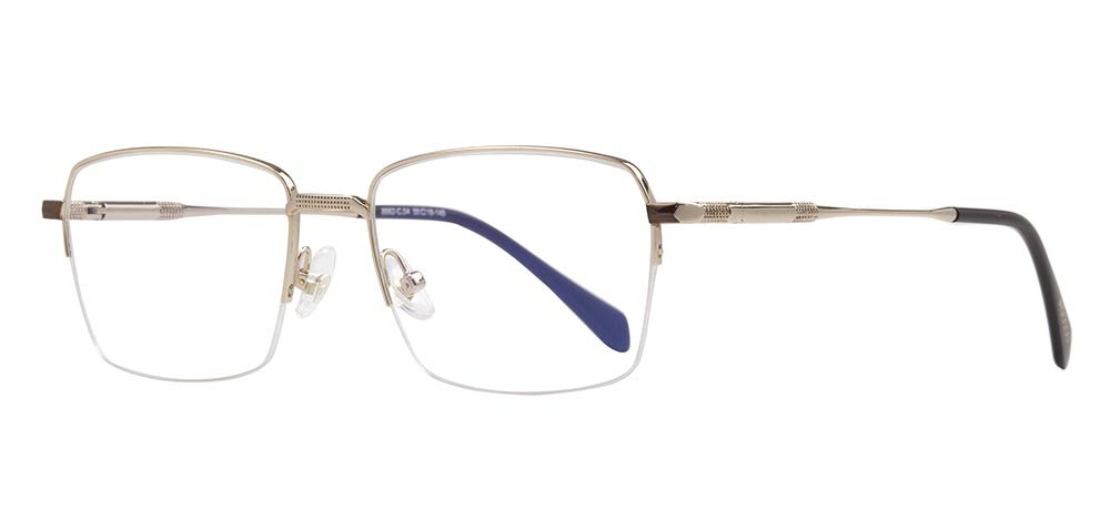 ROCOCO ROC 8662-C.04 Optik Genç,Yetişkin Erkek Köşeli Yarım Çerçeveli Titanyum - 2