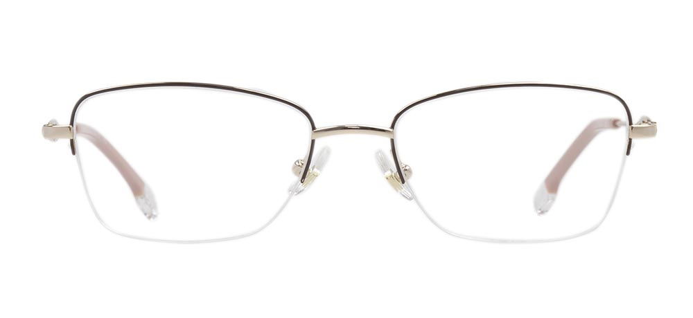 ROCOCO ROC 8672-C.01 Optik Genç,Yetişkin Kadın Köşeli Yarım Çerçeveli Titanyum - 1