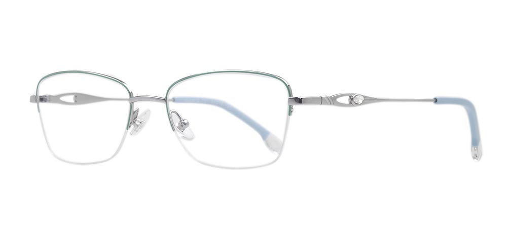 ROCOCO ROC 8672-C.02 Optik Genç,Yetişkin Kadın Köşeli Yarım Çerçeveli Titanyum - 2