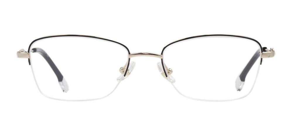 ROCOCO ROC 8672-C.03 Optik Genç,Yetişkin Kadın Köşeli Yarım Çerçeveli Titanyum - 1