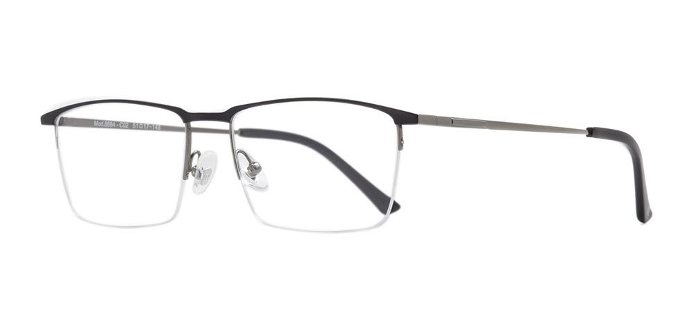 ROCOCO ROC 8684-C.02 Optik Genç,Yetişkin Erkek Köşeli Yarım Çerçeveli Titanyum - 2