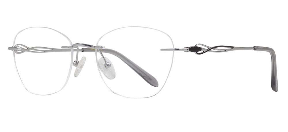 ROCOCO ROC 8730-C.04 Optik Genç Kadın Oval Çerçevesiz Titanyum - 2