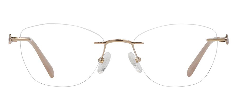 ROCOCO ROC 8731-C.02 Optik Genç Kadın Oval Çerçevesiz Titanyum - 1
