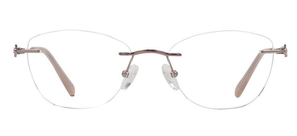 ROCOCO ROC 8731-C.03 Optik Genç Kadın Oval Çerçevesiz Titanyum - 1