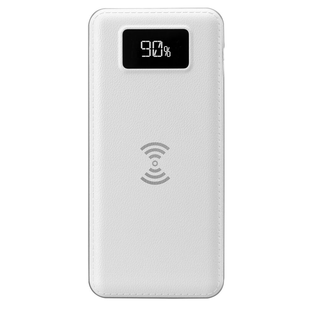 S-link IP-G10W 10000mAh LCD Göstergeli Kablosuz Powerbank Beyaz Taşınabilir Pil Şarj Cihazı - 1