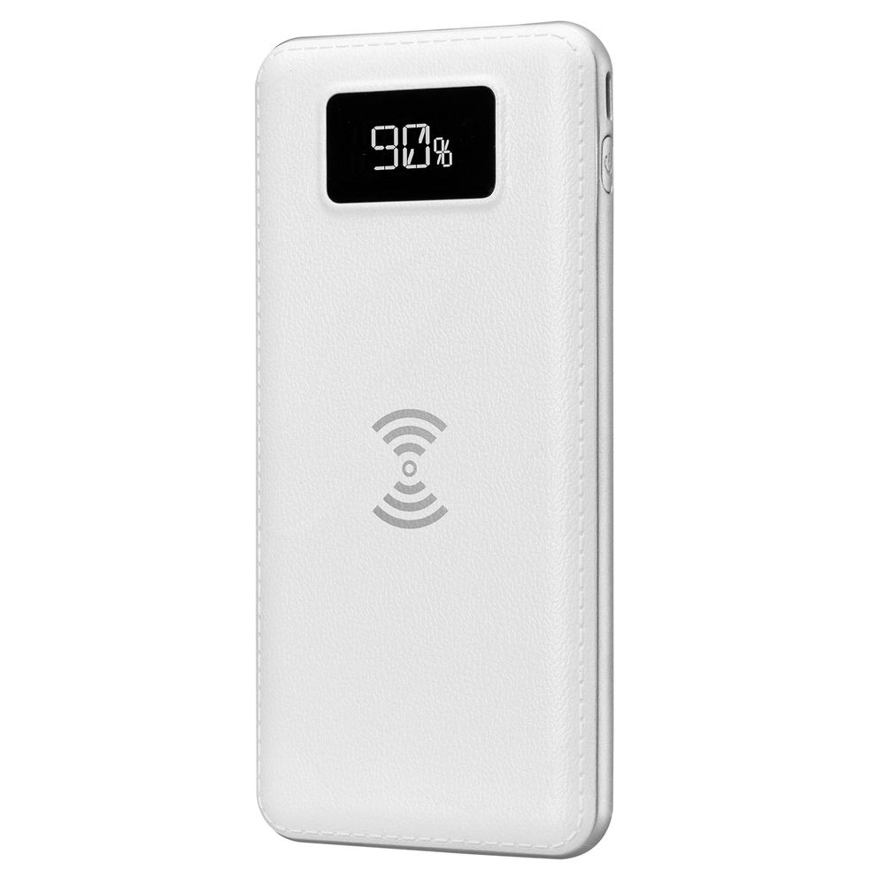 S-link IP-G10W 10000mAh LCD Göstergeli Kablosuz Powerbank Beyaz Taşınabilir Pil Şarj Cihazı - 2
