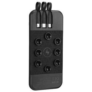 S-link IP-G14W 10000mAh Dahili Kablolu Gizli Ledli Siyah Vantuz+Stand Kablosuz Taşınabilir Pil Şarj Cihazı - S-link (1)