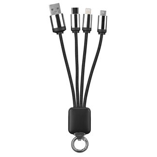 S-link SL-CP100 20cm 2A MicroUSB+Lightning+TypeC 3 in 1 LED Logolu Şarj Kablosu - S-link