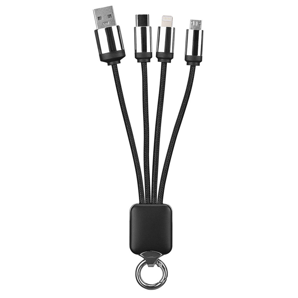 S-link SL-CP100 20cm 2A MicroUSB+Lightning+TypeC 3 in 1 LED Logolu Şarj Kablosu - 1