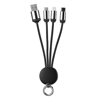 S-link SL-CP110 20cm 2A MicroUSB+Lightning+TypeC 3 in 1 LED Logolu Şarj Kablosu - S-link