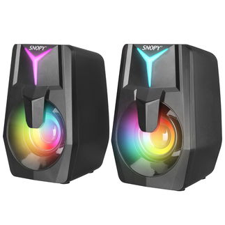 Snopy SN-X22 STYLE 2.0 Multimedia Led Işıklı 3W*2 Siyah USB Gaming Speaker Hoparlör - Snopy
